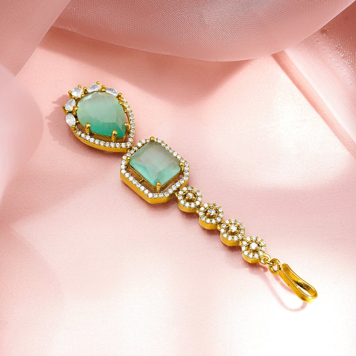Pastel Elegance Bridal Maang Tikka フリーサイズ