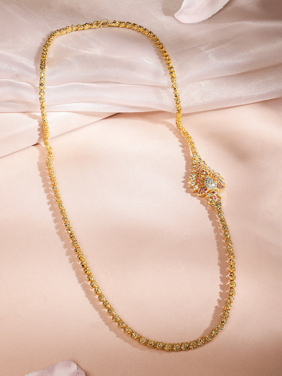 Traditional Peacock Motif Gold Plated Necklace Gold