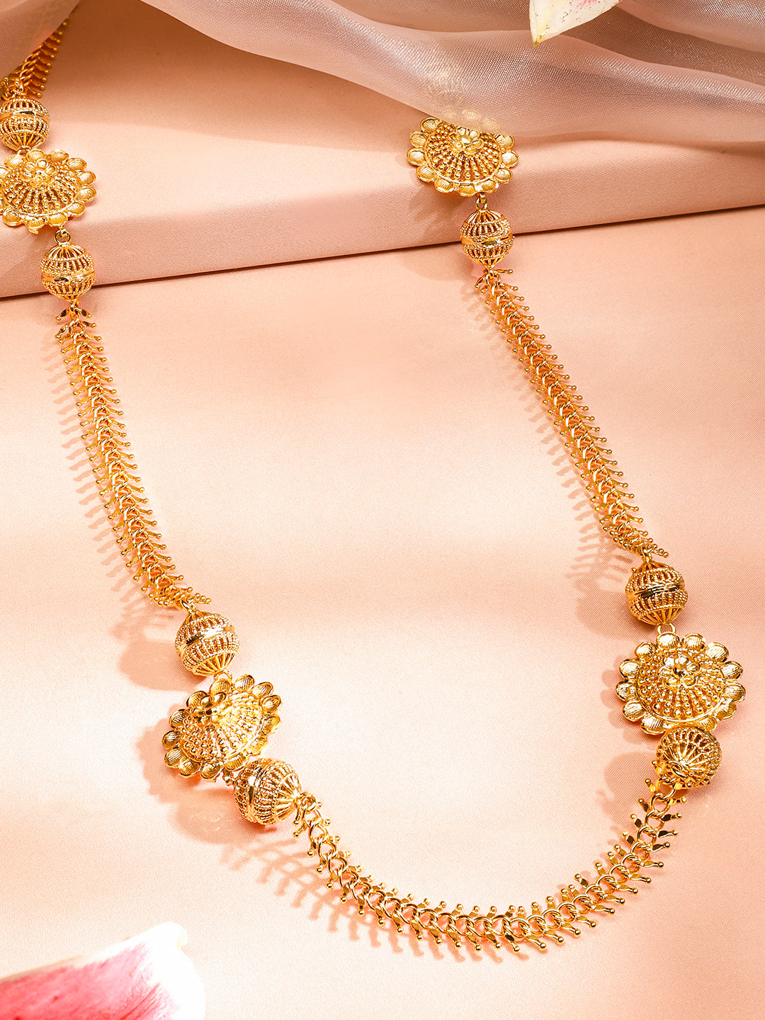 Vibrant Flora Gold Plated Necklace フリーサイズ