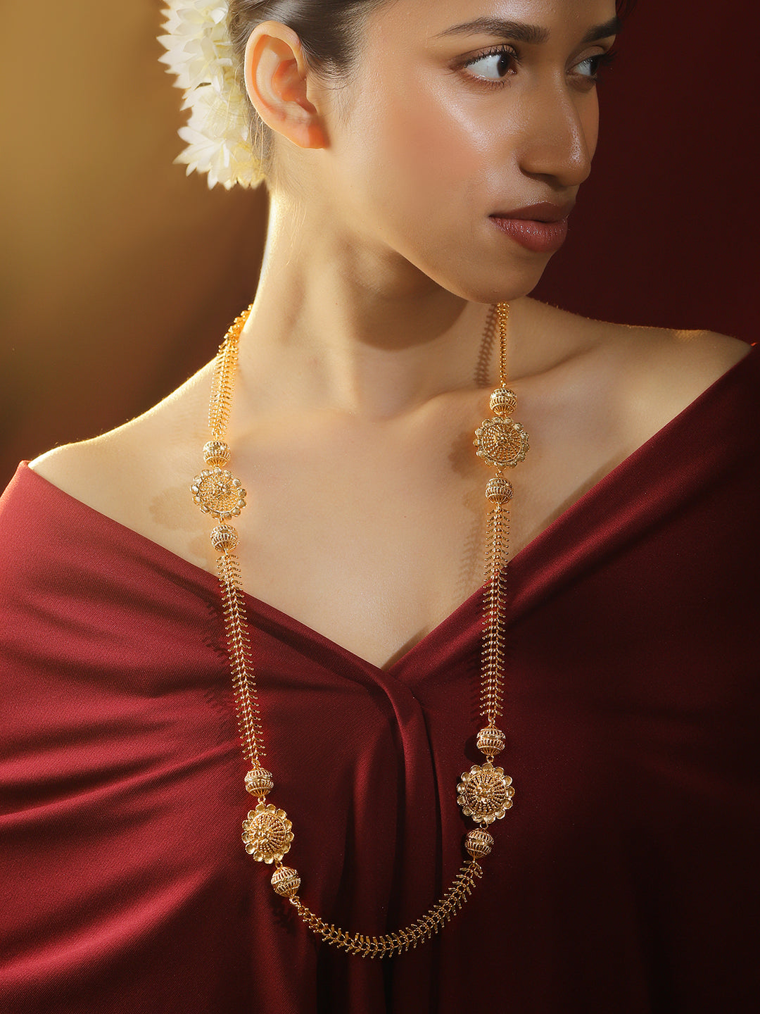 Vibrant Flora Gold Plated Necklace フリーサイズ