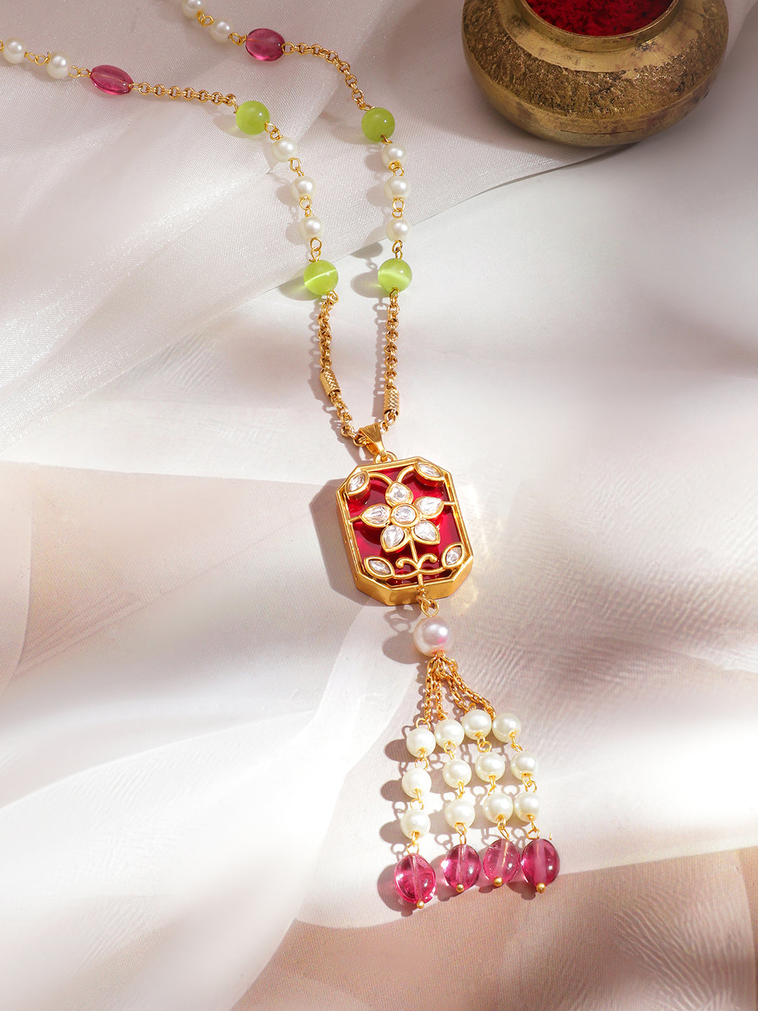 Luminous Enamel Pendant Necklace フリーサイズ