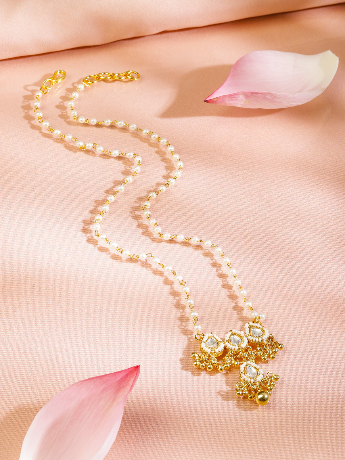 Kundan Charm Minimal Necklace Set フリーサイズ