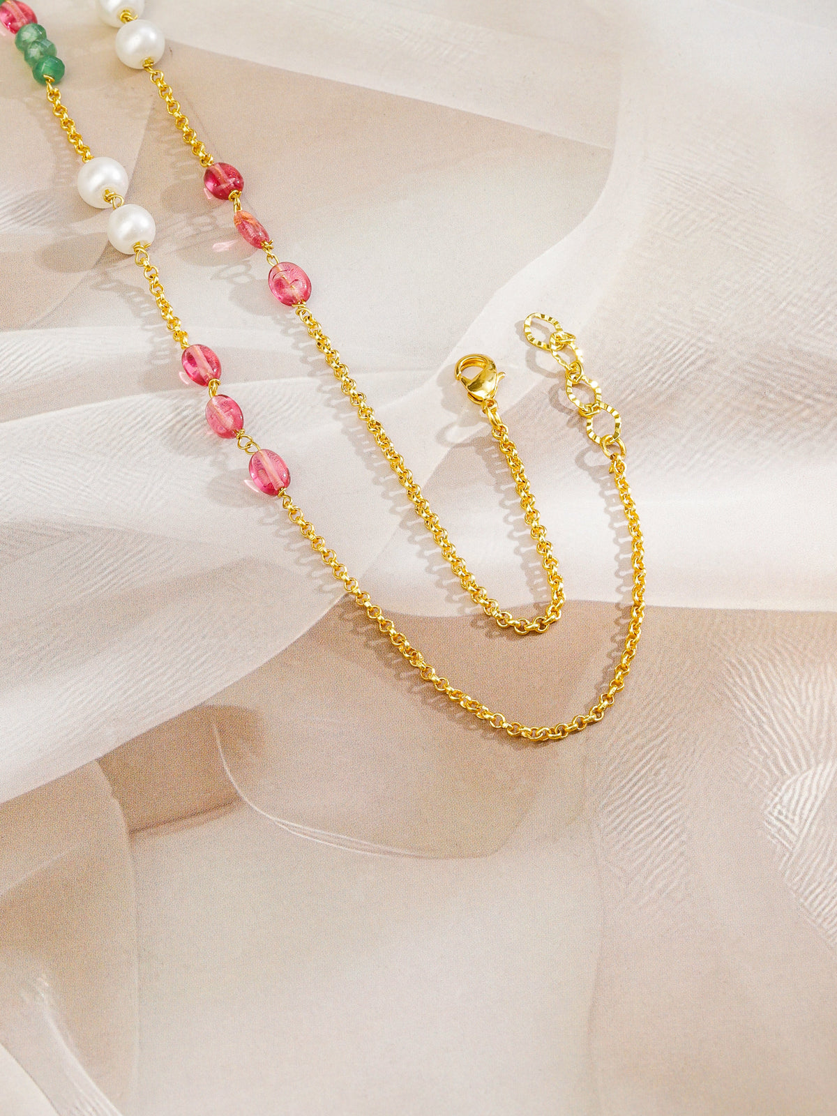 Ethnic Multicolour Beads Studded Necklace フリーサイズ