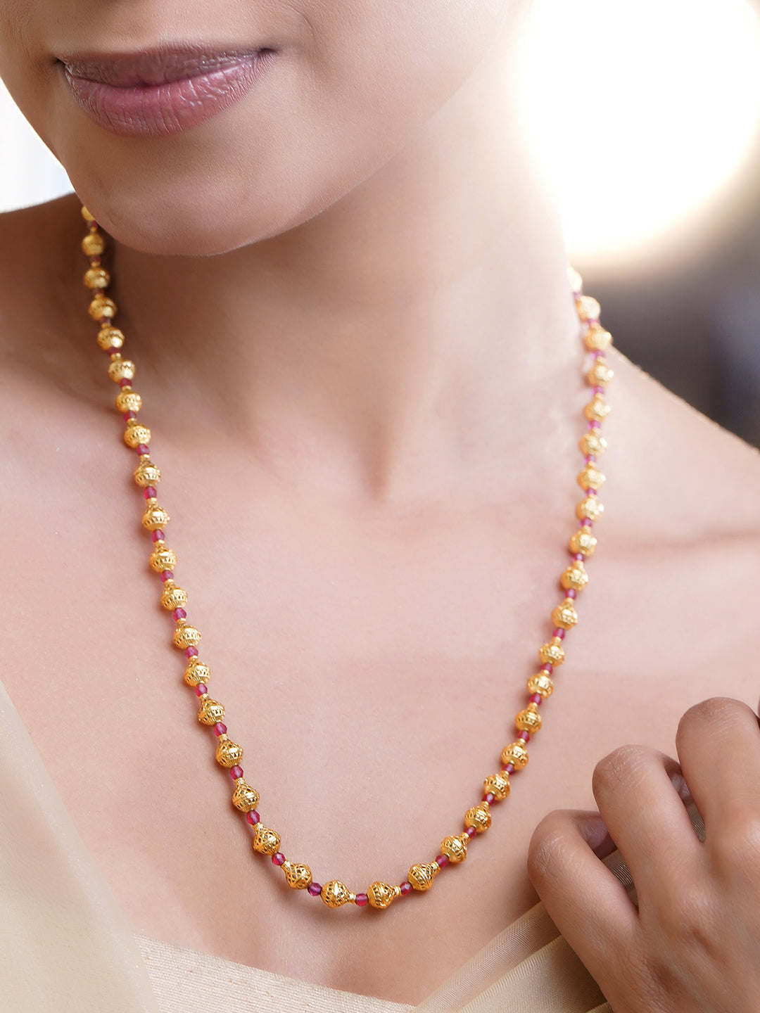 Timeless Gold Beads Jewellery Necklace フリーサイズ