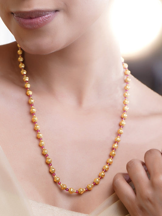 Timeless Gold Beads Jewellery Necklace フリーサイズ