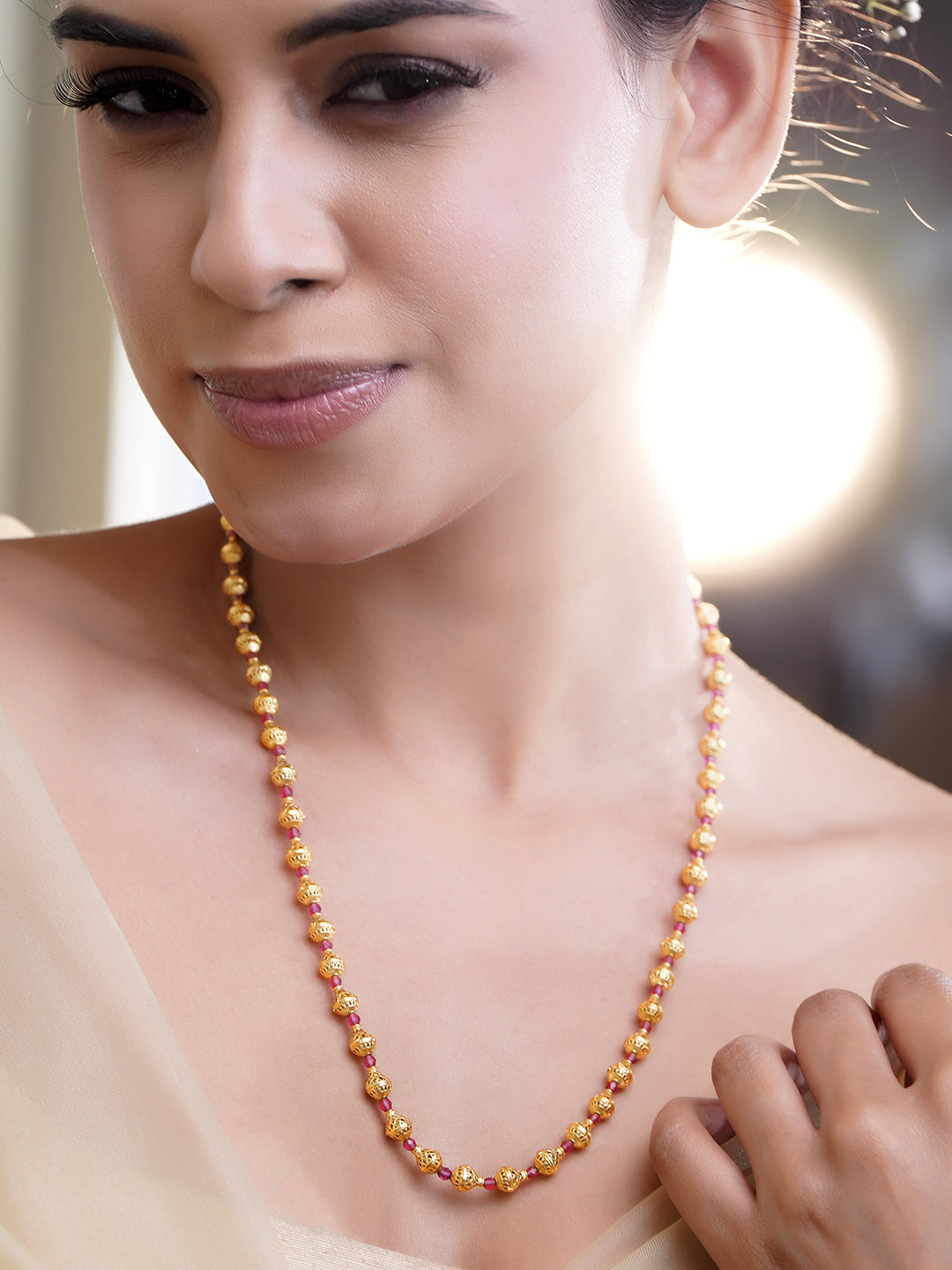 Timeless Gold Beads Jewellery Necklace フリーサイズ