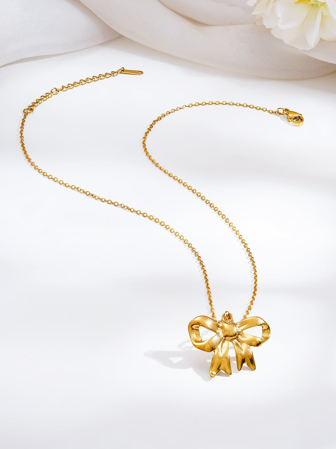 Demi Fine 18K Gold Plated Stainless steel Sweet Little Moment Bow Necklace Length - 23 cm