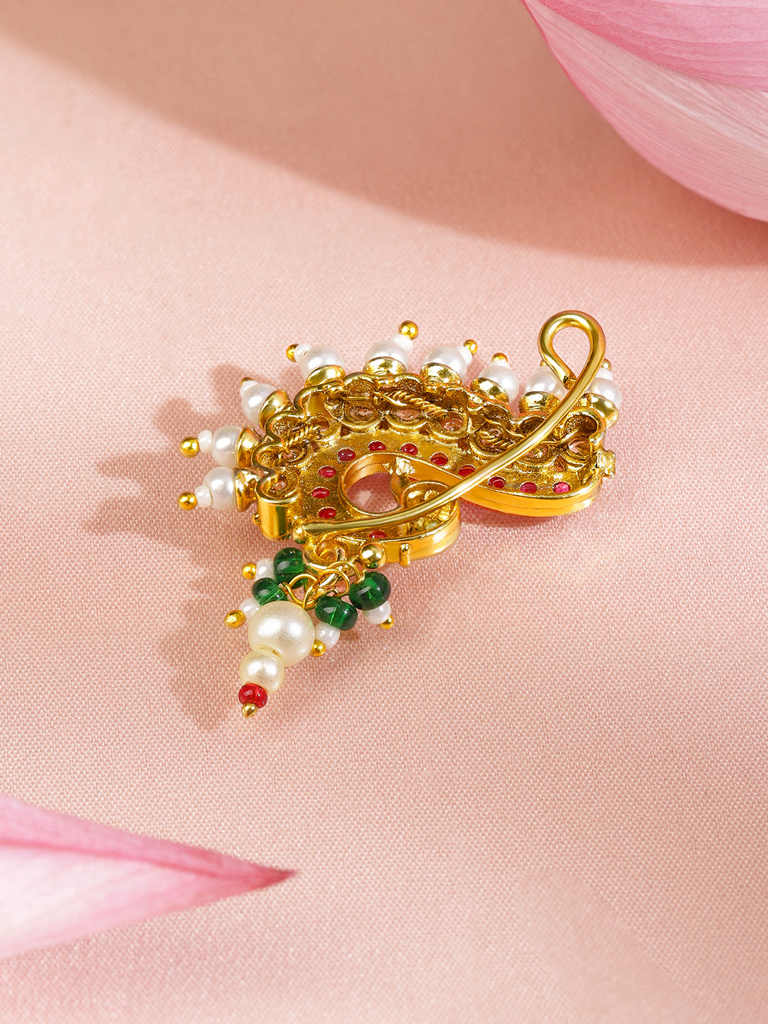 Pink & Green Artful Nose Pin フリーサイズ