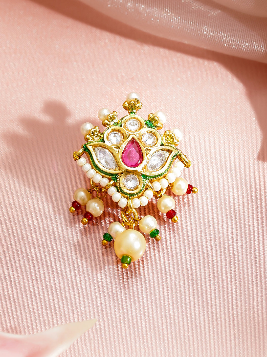 Vivid Hues Kundan Nose Pin フリーサイズ