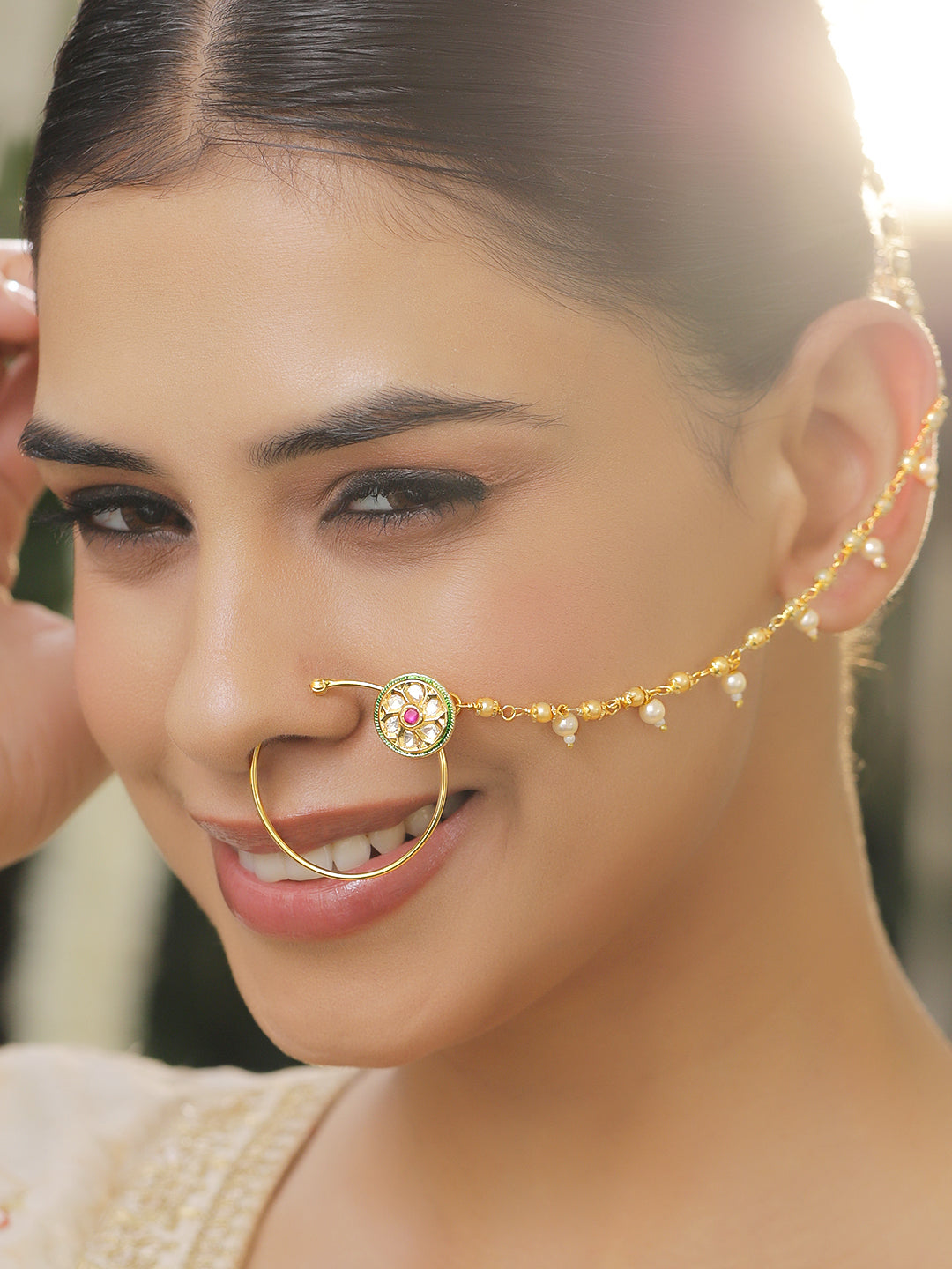 Tradition Touch Kundan Nose Ring フリーサイズ