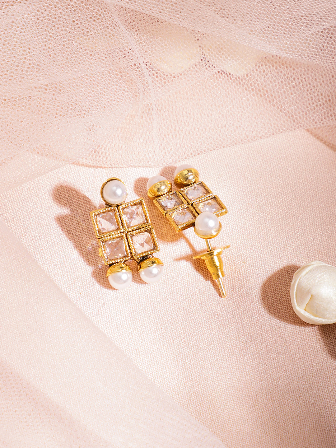 Kundan Necklace Set with Pearls フリーサイズ