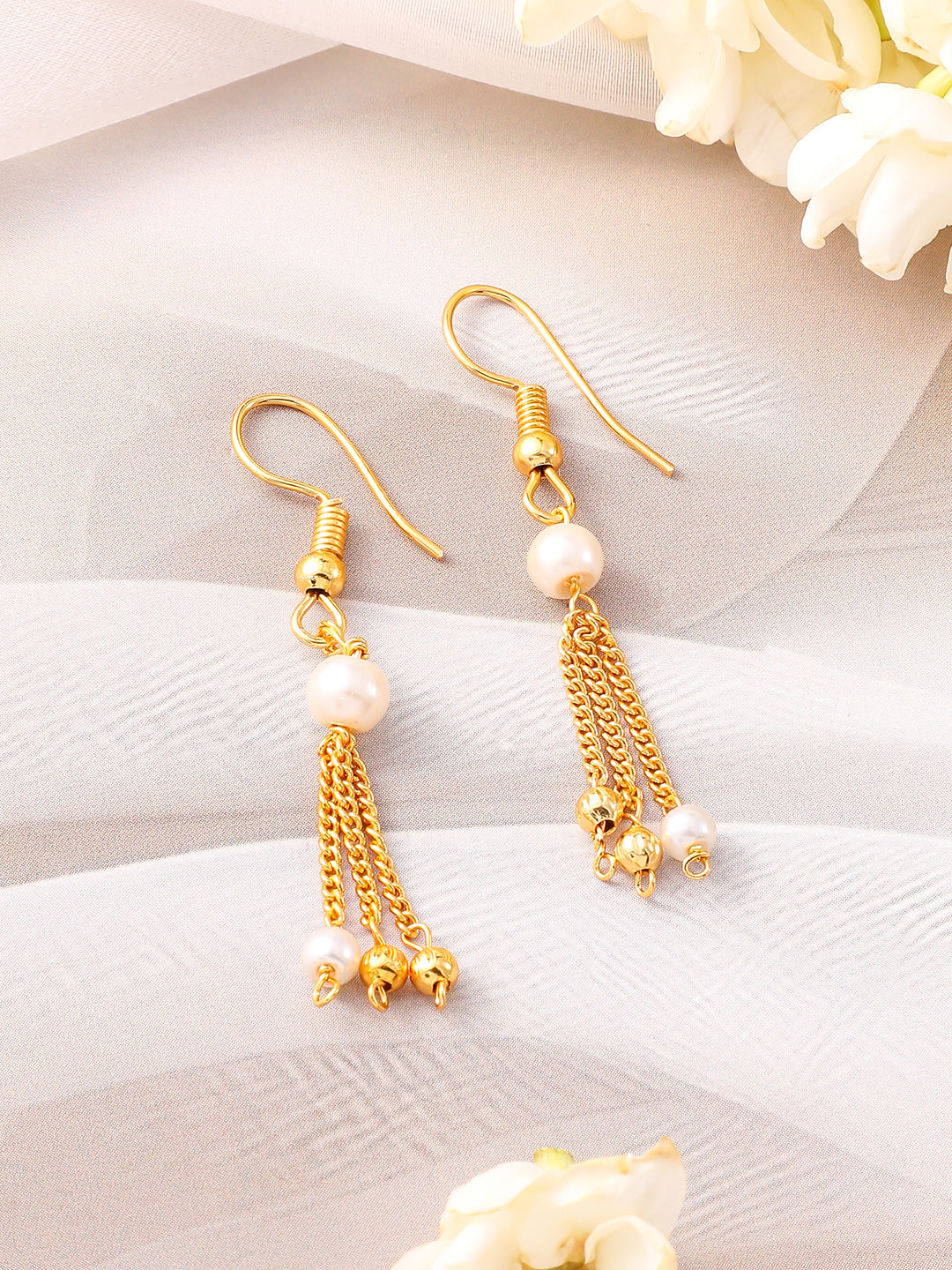 Triple Layered Pearl Beaded Necklace Set フリーサイズ