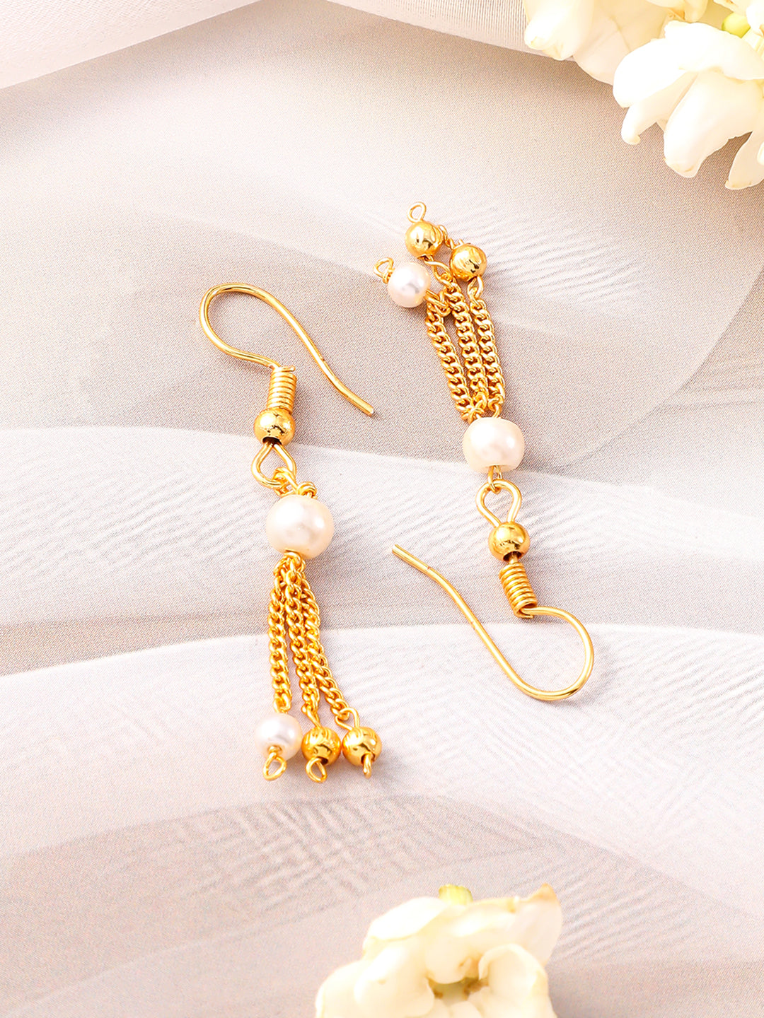 Triple Layered Pearl Beaded Necklace Set フリーサイズ