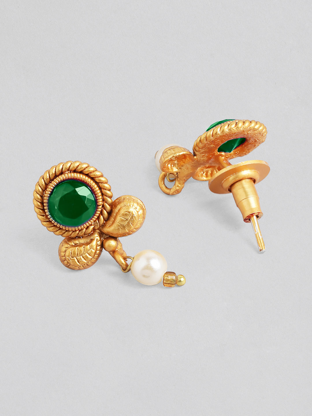 Alluring Green Gold Plated Necklace Set フリーサイズ