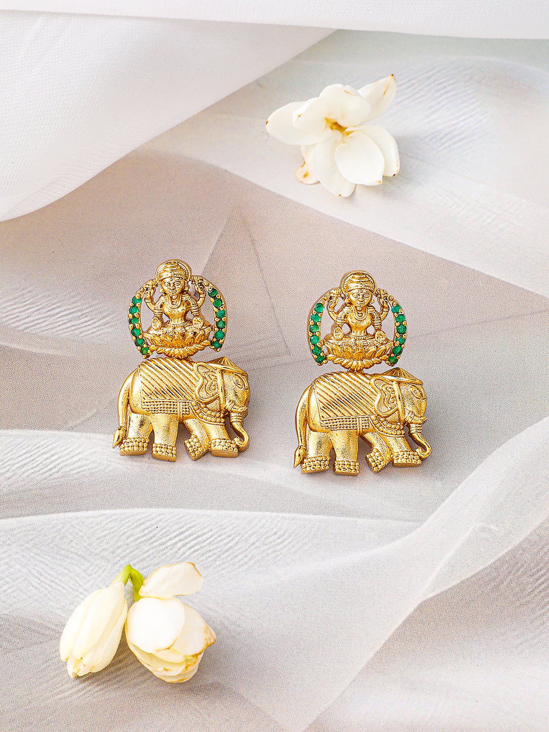 Laxmi & Elephant Motif Gold Choker set フリーサイズ