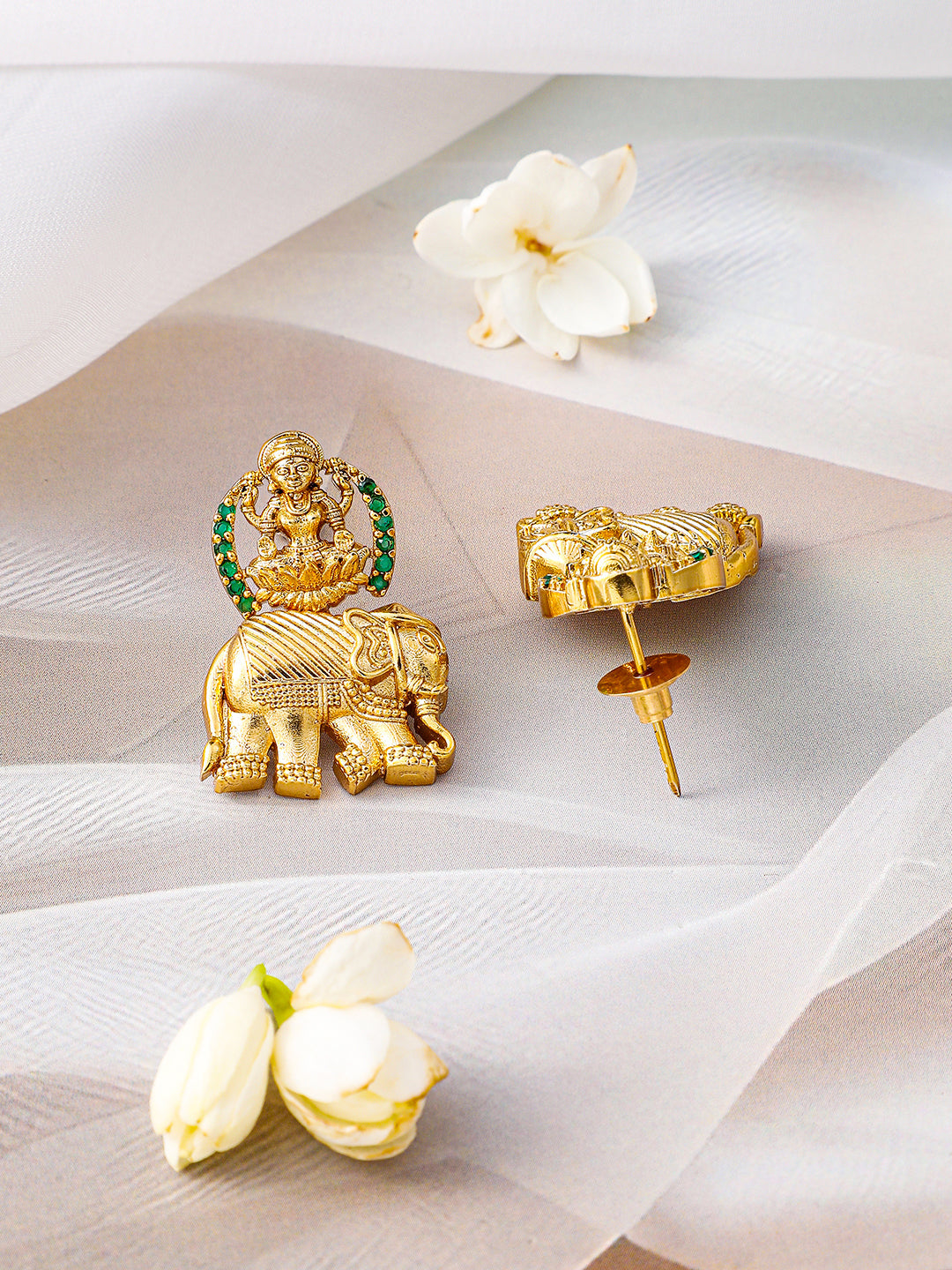 Laxmi & Elephant Motif Gold Choker set フリーサイズ