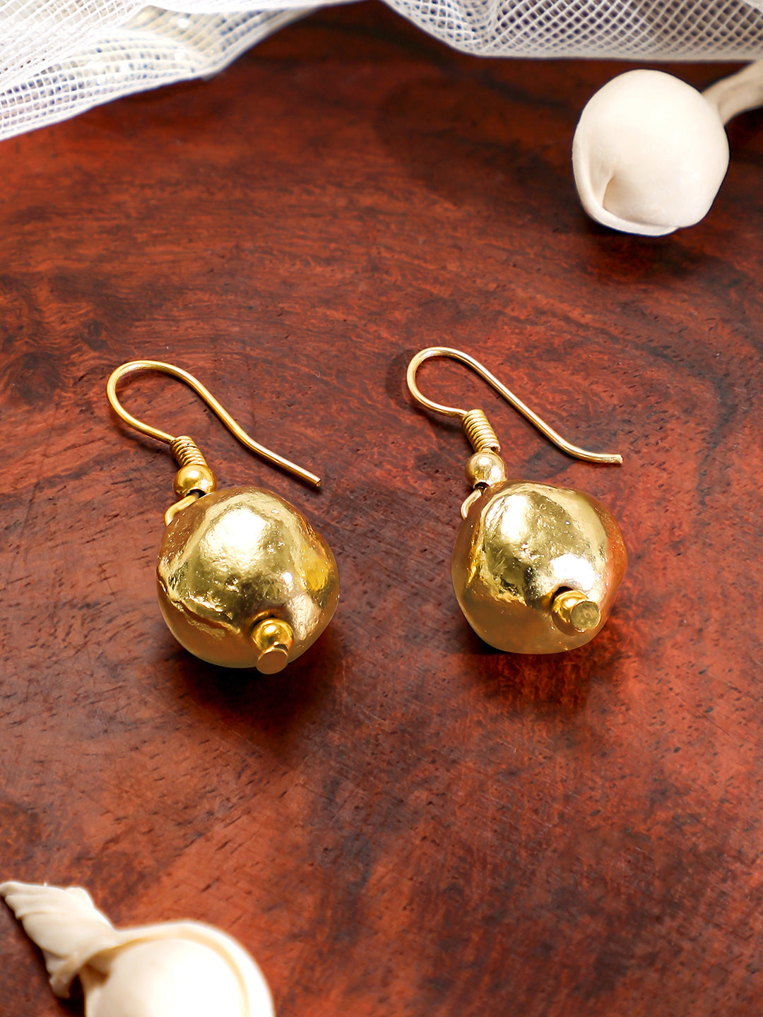 Oxidized Golden Beaded Long Necklace Set フリーサイズ