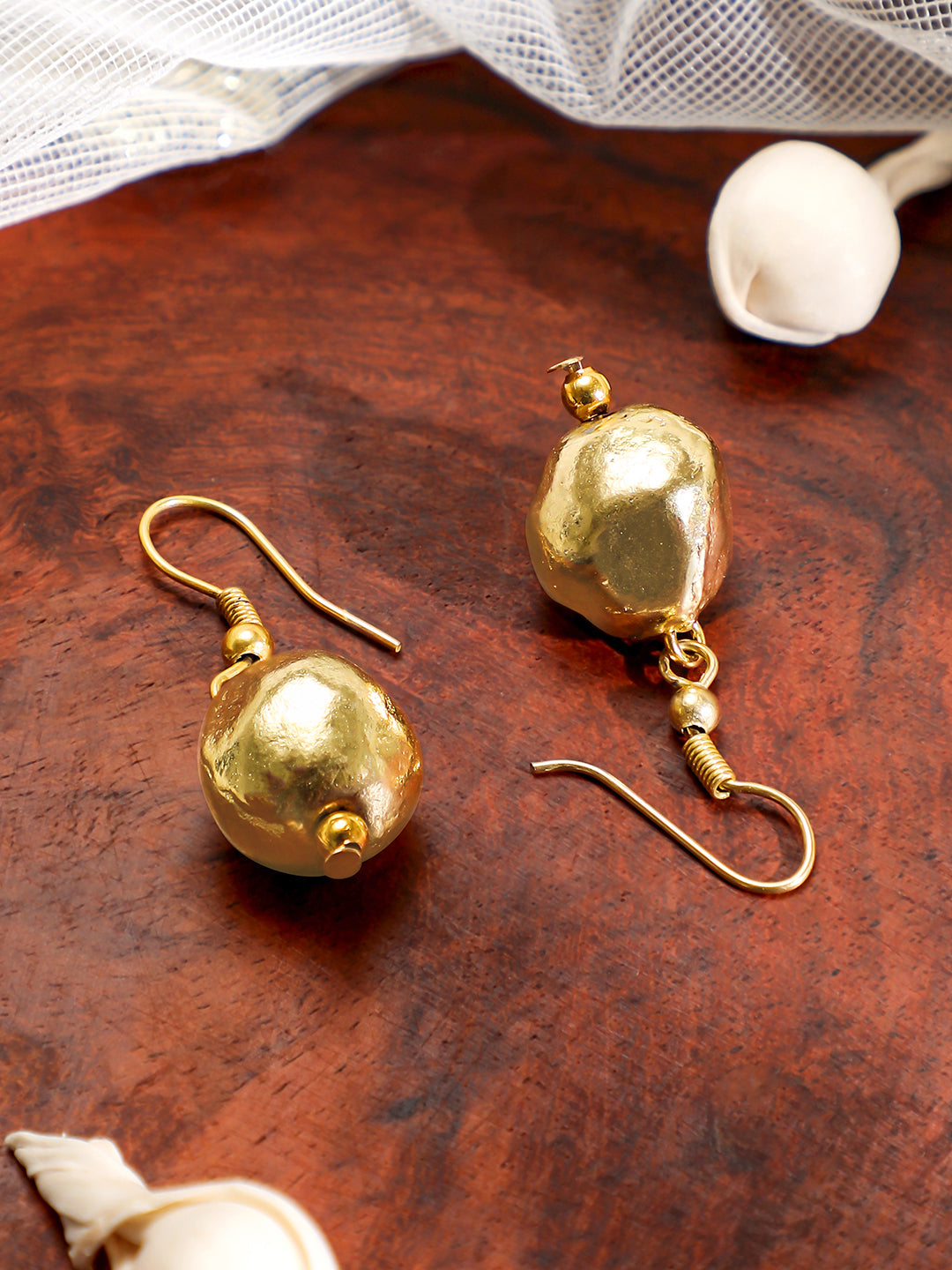 Oxidized Golden Beaded Long Necklace Set フリーサイズ