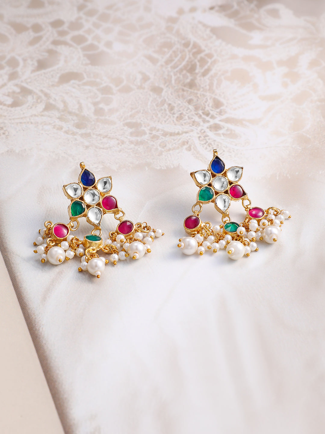 Floral Canvas Multicolour Necklace Set フリーサイズ