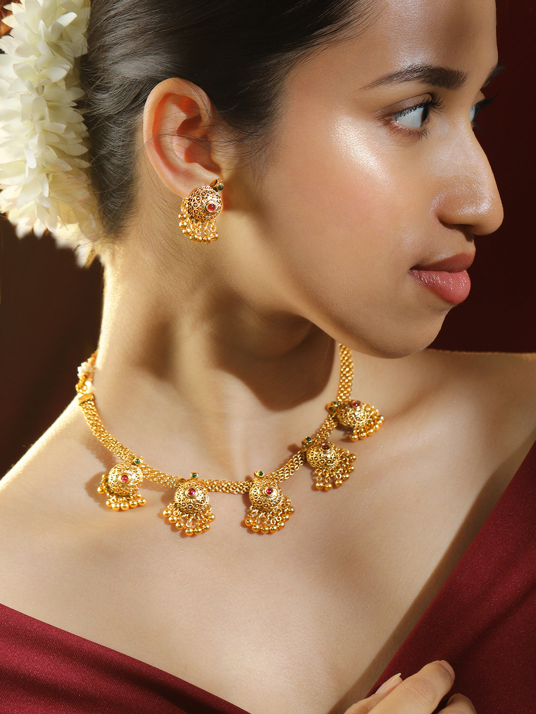 Gold Drops Necklace Set フリーサイズ