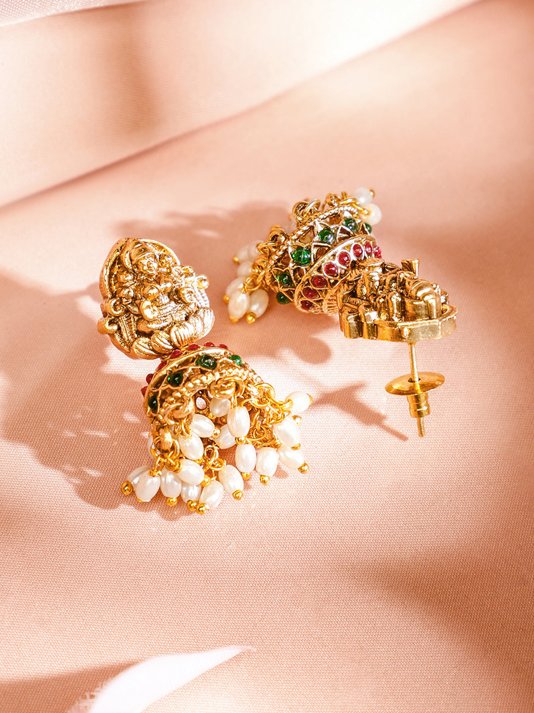 Multicolor Laxmi Motif Pearl Necklace フリーサイズ