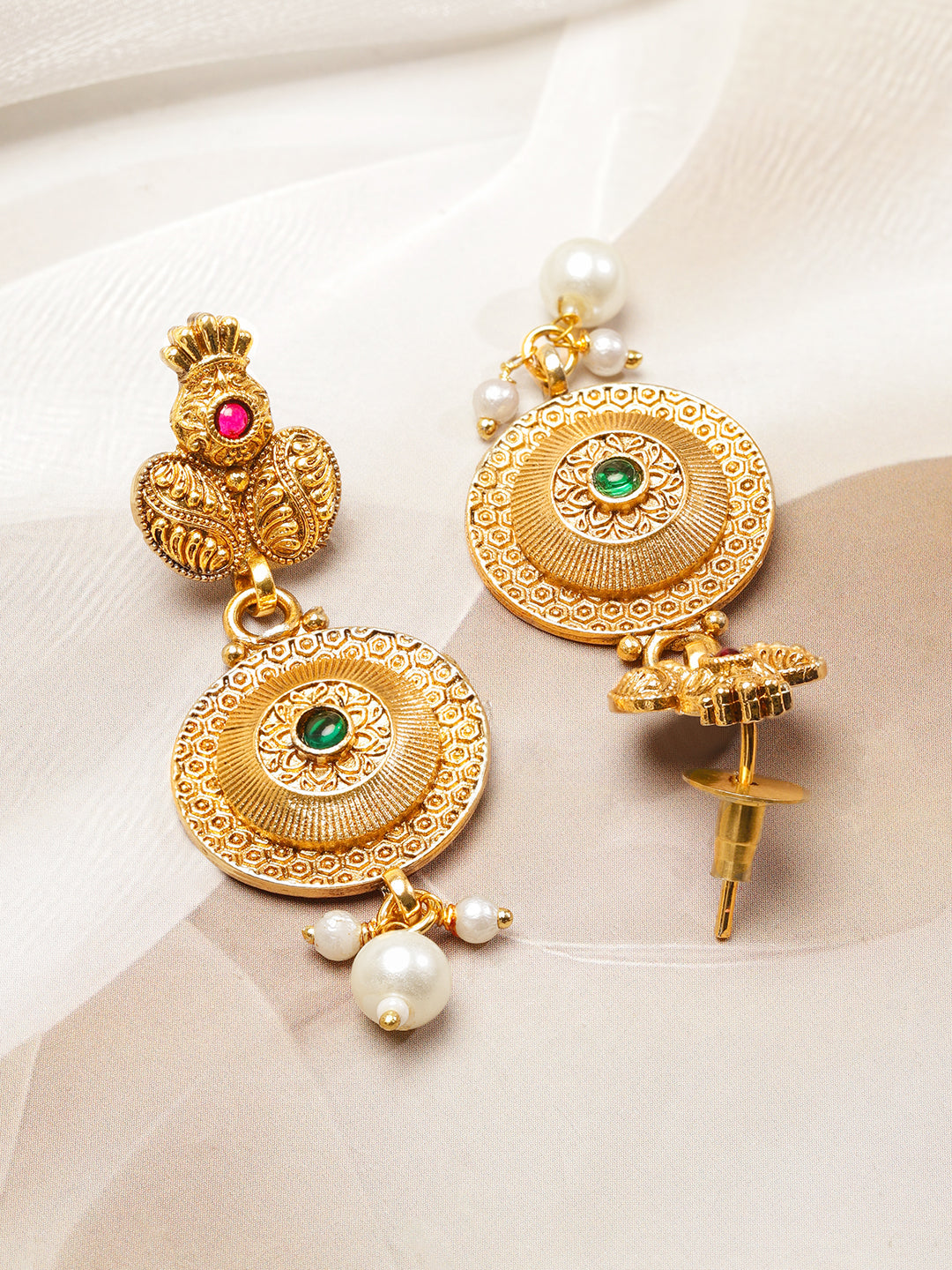 Antique Finish Gold Necklace Set フリーサイズ