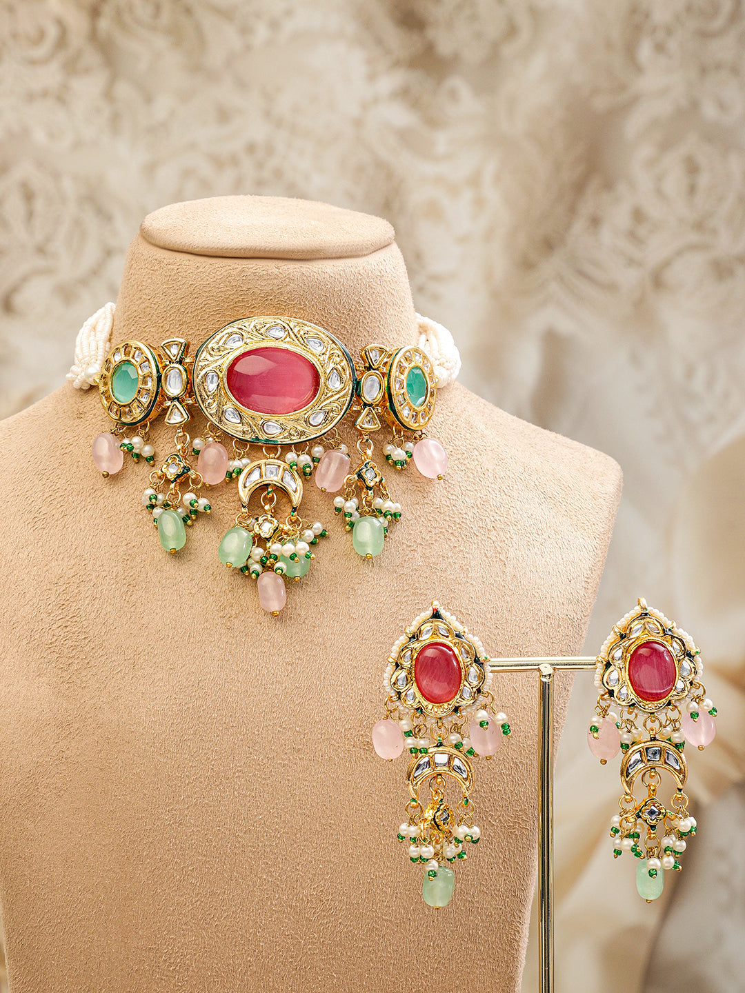 Colour Heritage Kundan Choker Set フリーサイズ
