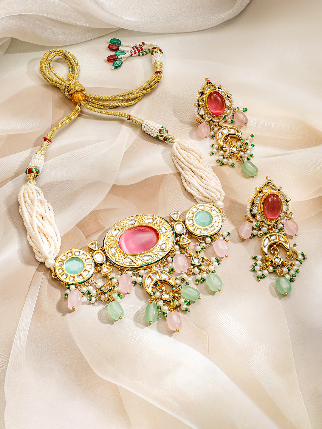 Colour Heritage Kundan Choker Set フリーサイズ