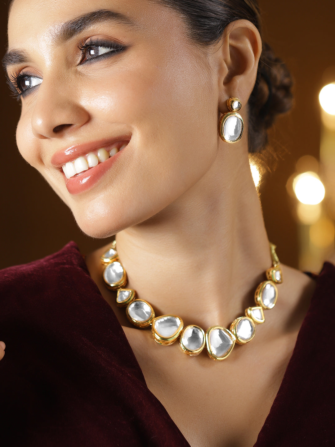 Gilded Dreams in Kundan Necklace Set フリーサイズ