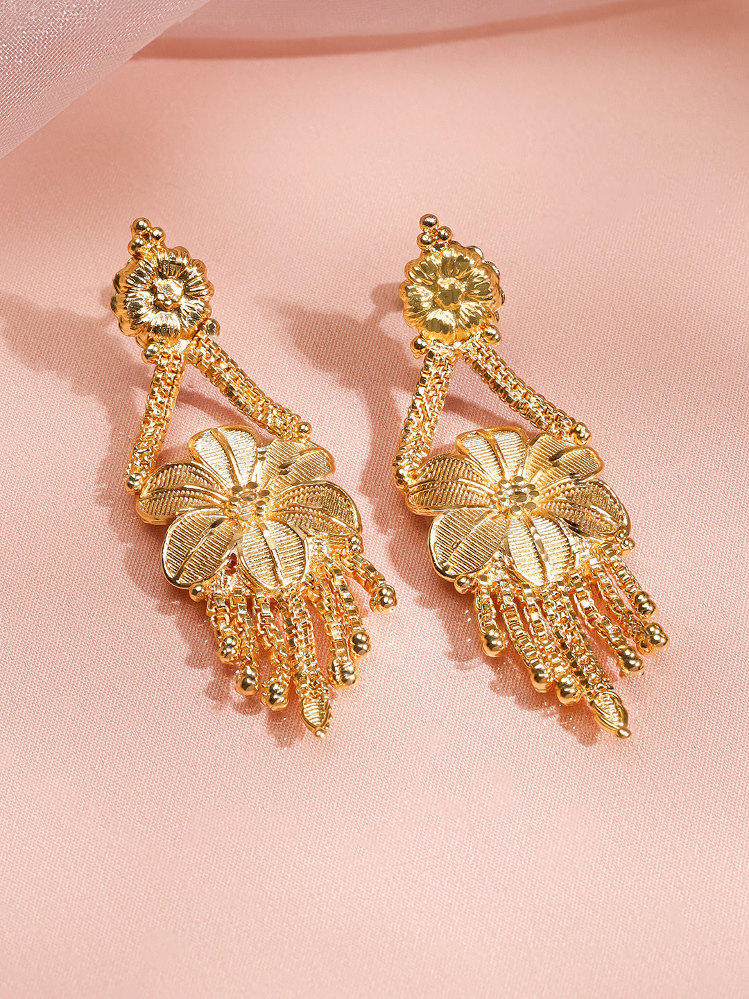 Floral Design Golden Necklace Set フリーサイズ