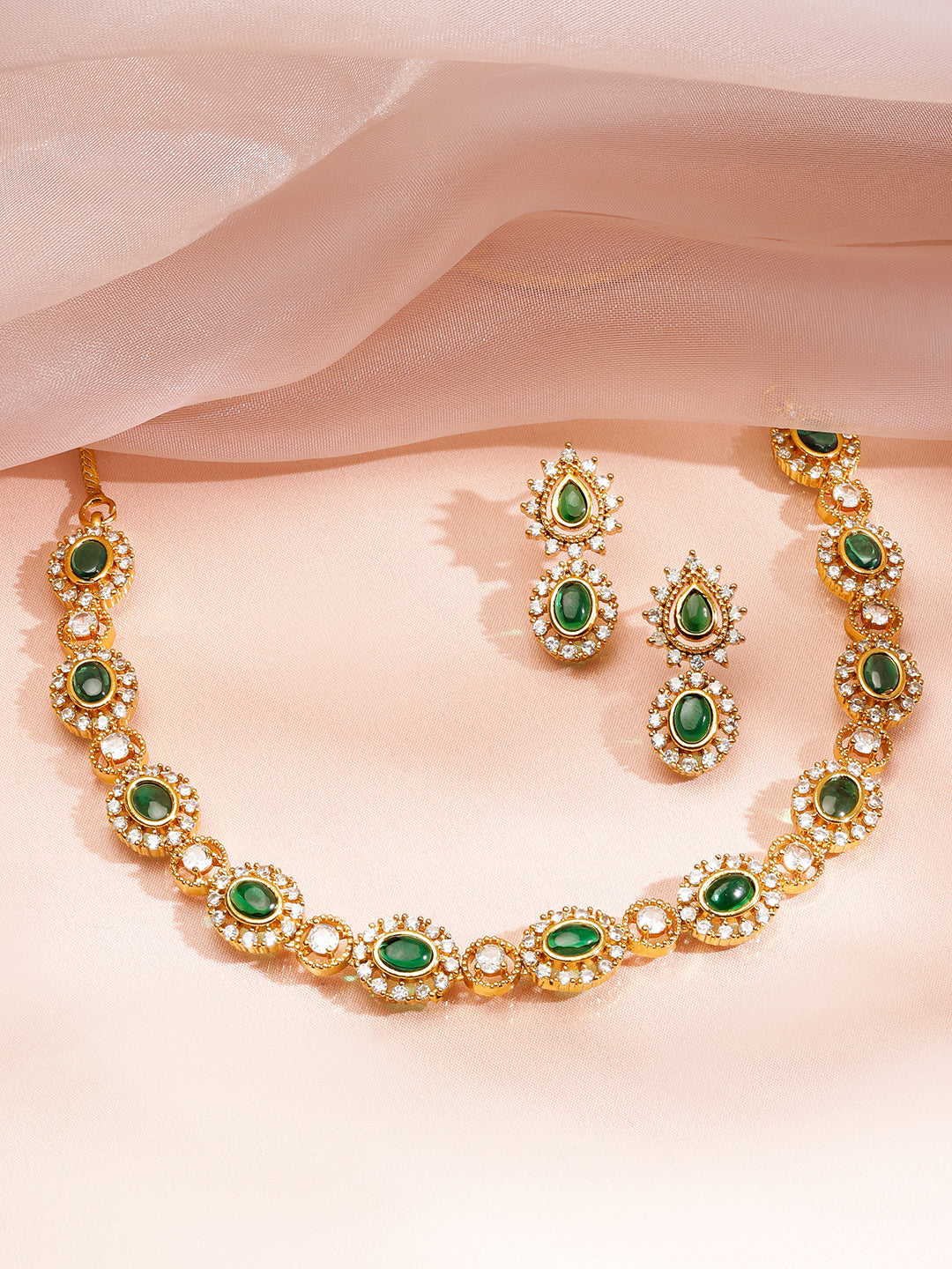 Golden Hour Kundan Pearl Necklace Set フリーサイズ