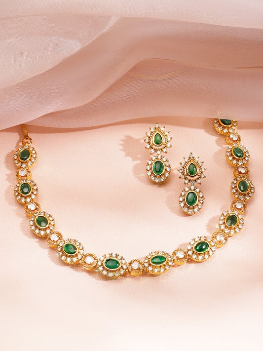Golden Hour Kundan Pearl Necklace Set フリーサイズ