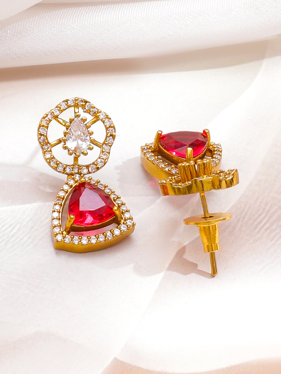 Gold Toned Kundan Red Collar Necklace フリーサイズ