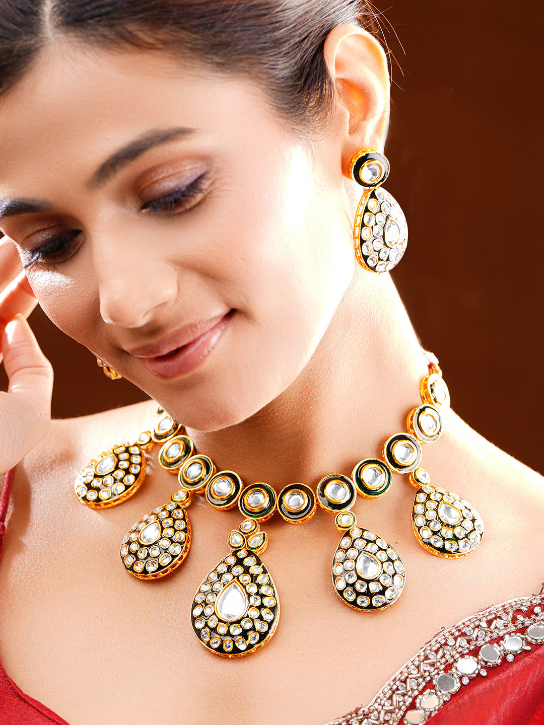 Gallery of Glimmers Kundan Necklace Set フリーサイズ