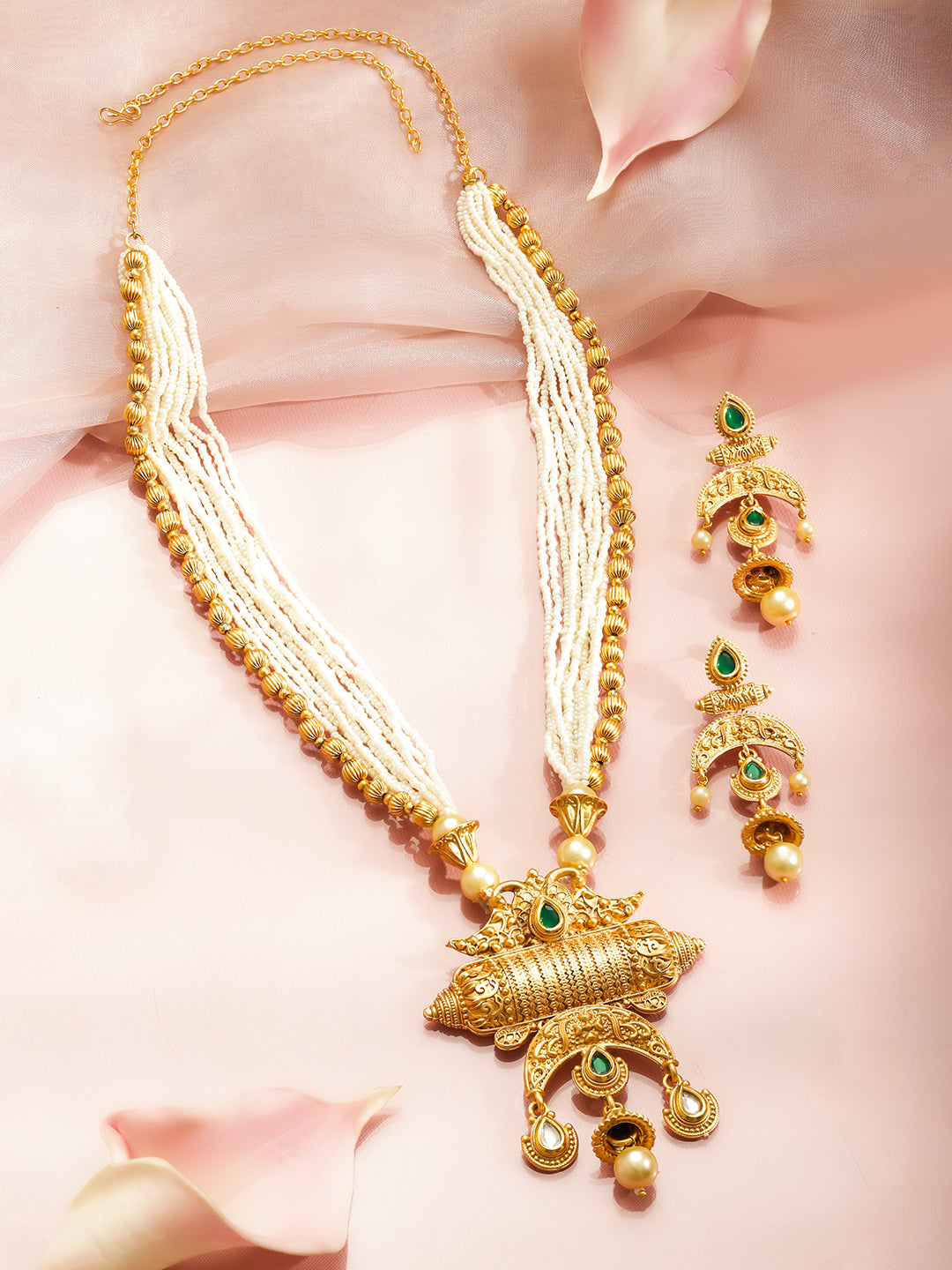 Vintage Emerald Opulence Necklace Set フリーサイズ