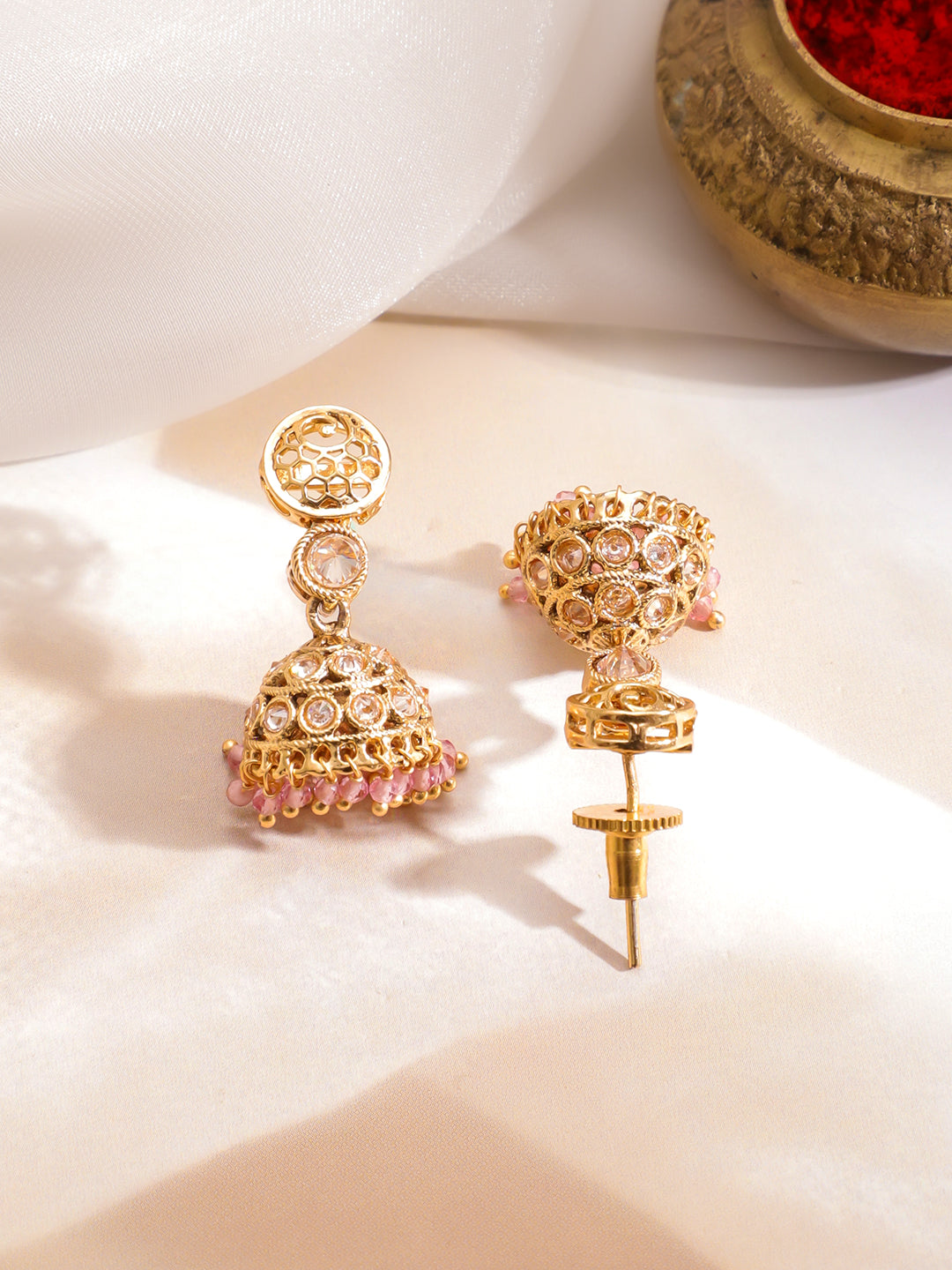 Champagne Charm with Pink Edges Necklace Set フリーサイズ