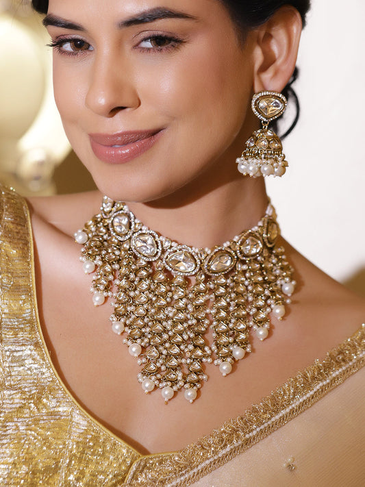 Palace Jewel Luxe Kundan Necklace Set フリーサイズ