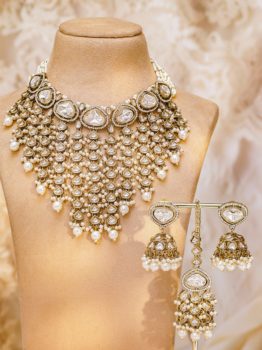 Palace Jewel Luxe Kundan Necklace Set フリーサイズ