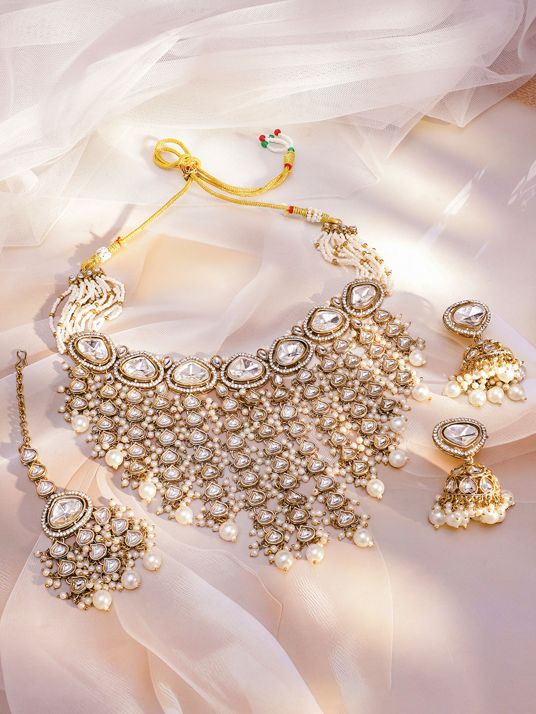 Palace Jewel Luxe Kundan Necklace Set フリーサイズ