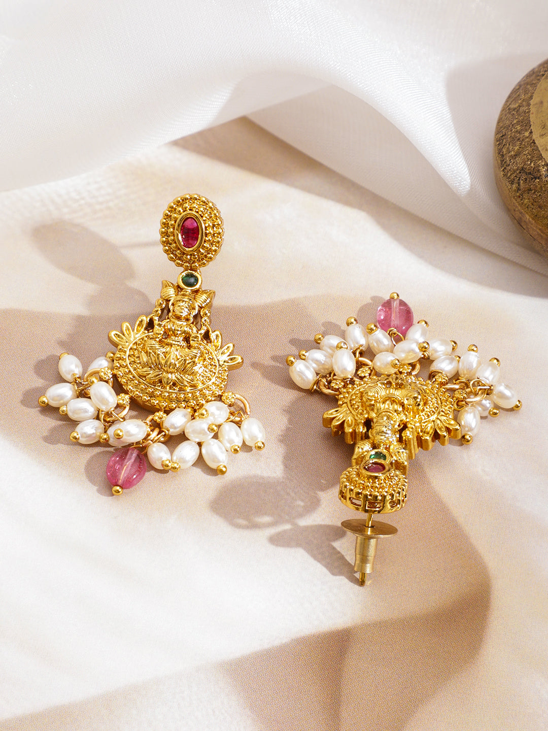 Golden Temple Pearl Drop Necklace Set フリーサイズ