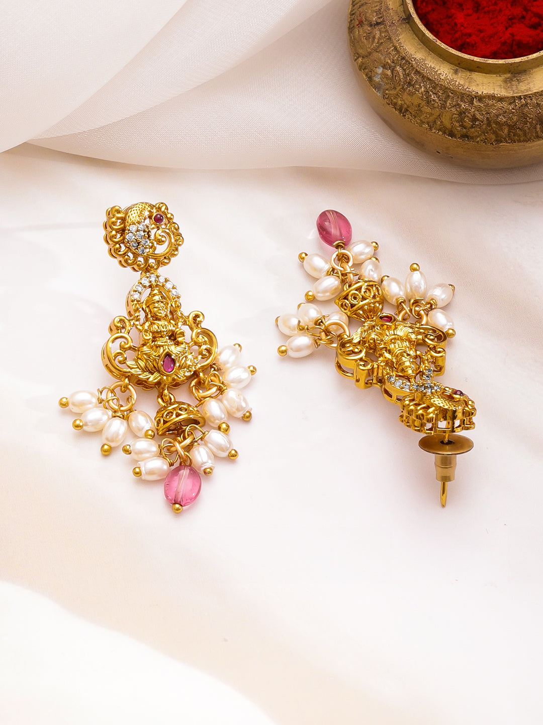 Lakshmi Shine Pink-Pearl Necklace Set フリーサイズ