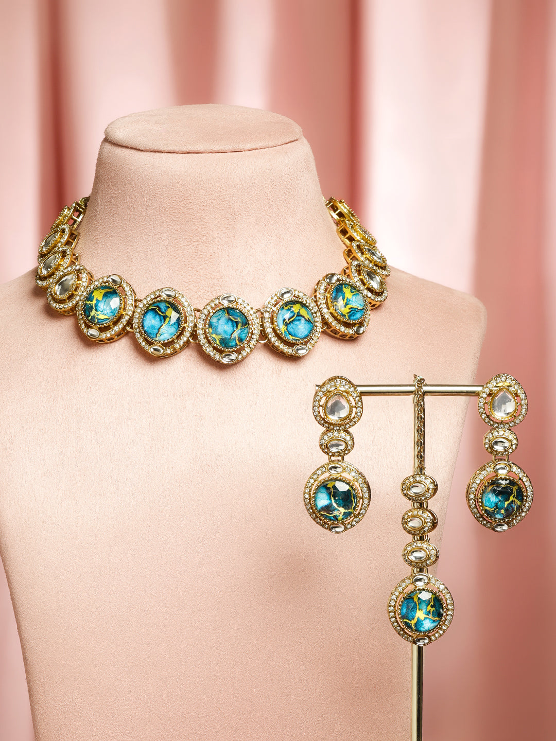 Contemporary Glow Turquoise Necklace Set フリーサイズ