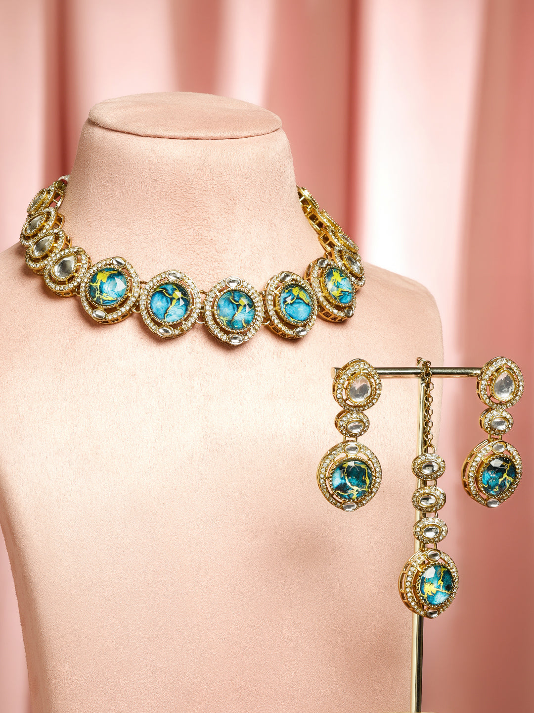 Contemporary Glow Turquoise Necklace Set フリーサイズ