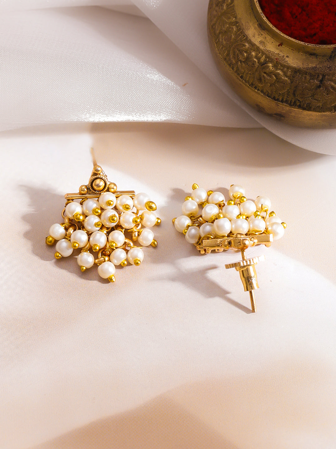 Pearl Lustre Golden Necklace Set フリーサイズ