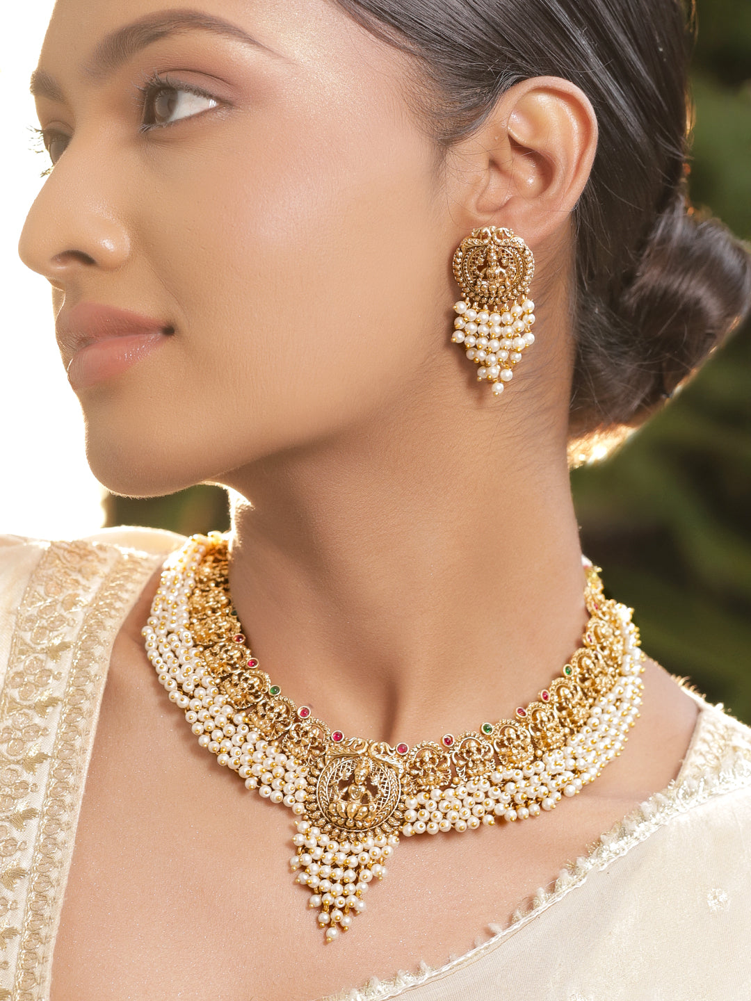 Temple Grace in Pearls Necklace Set フリーサイズ