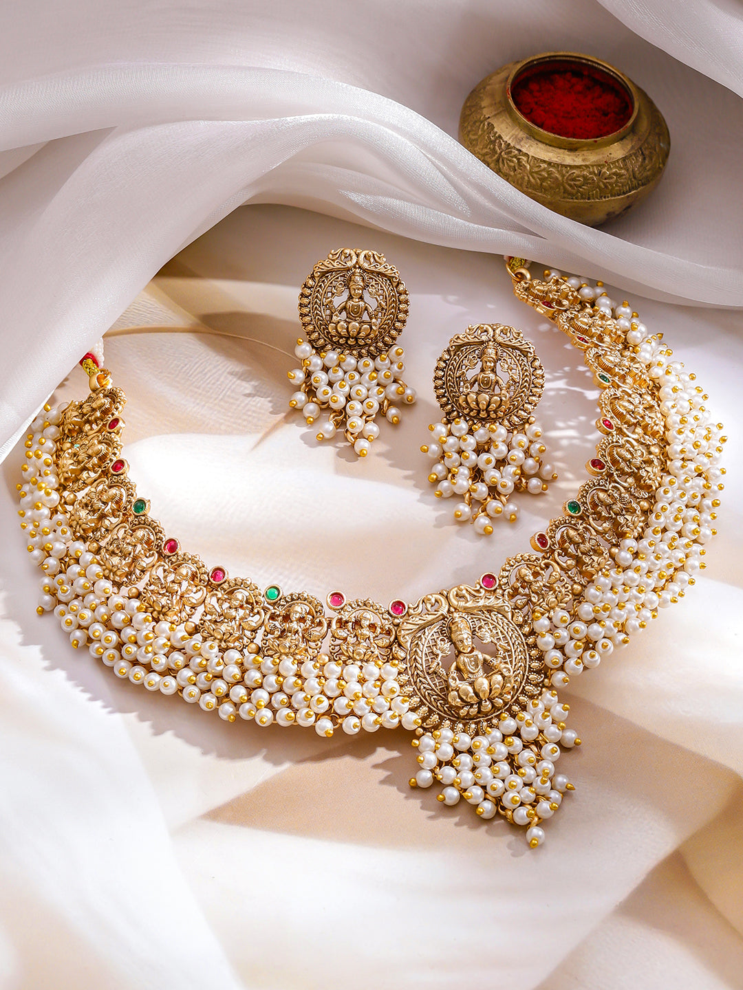 Temple Grace in Pearls Necklace Set フリーサイズ