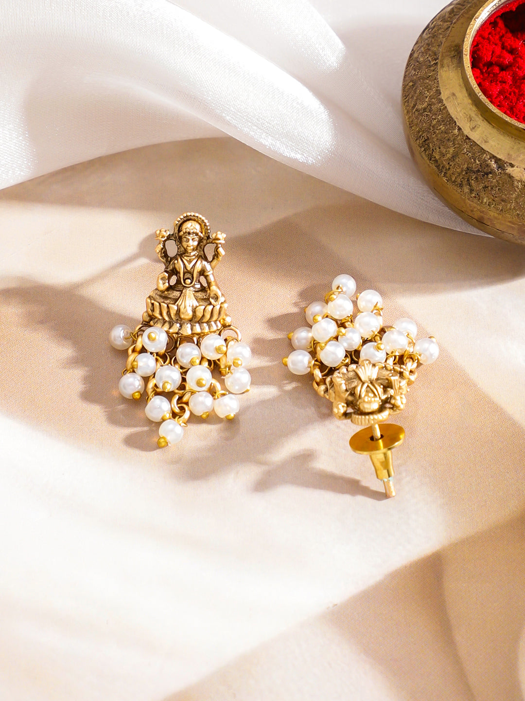 Pearl Gleam Temple Necklace Set フリーサイズ