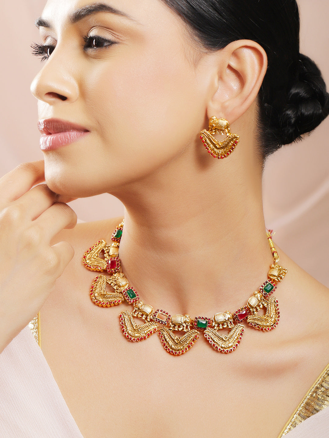 Necklace Set of Elephant Celebrating Colours フリーサイズ