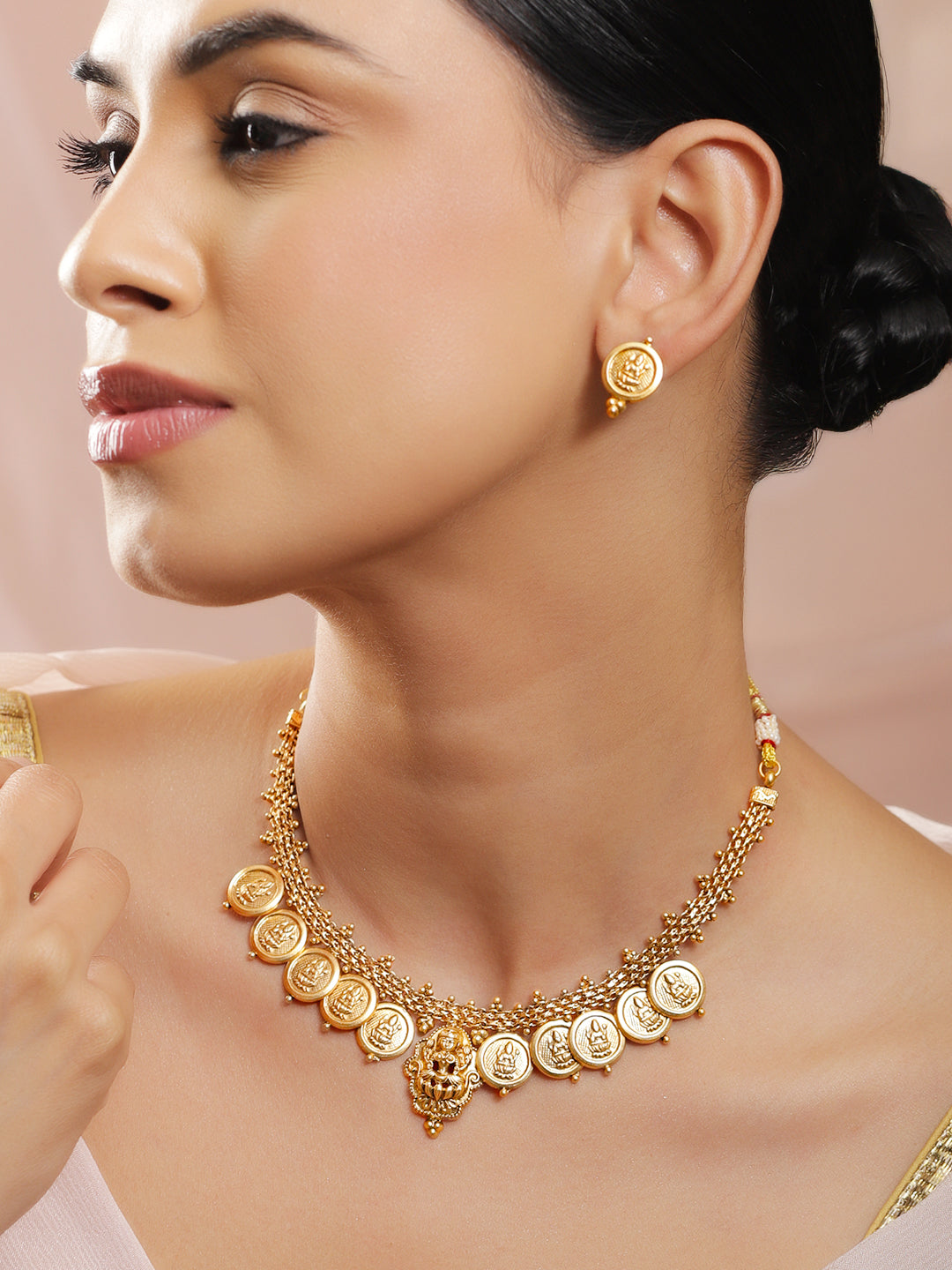 Lakshmi Grace Temple Coin Necklace Set フリーサイズ