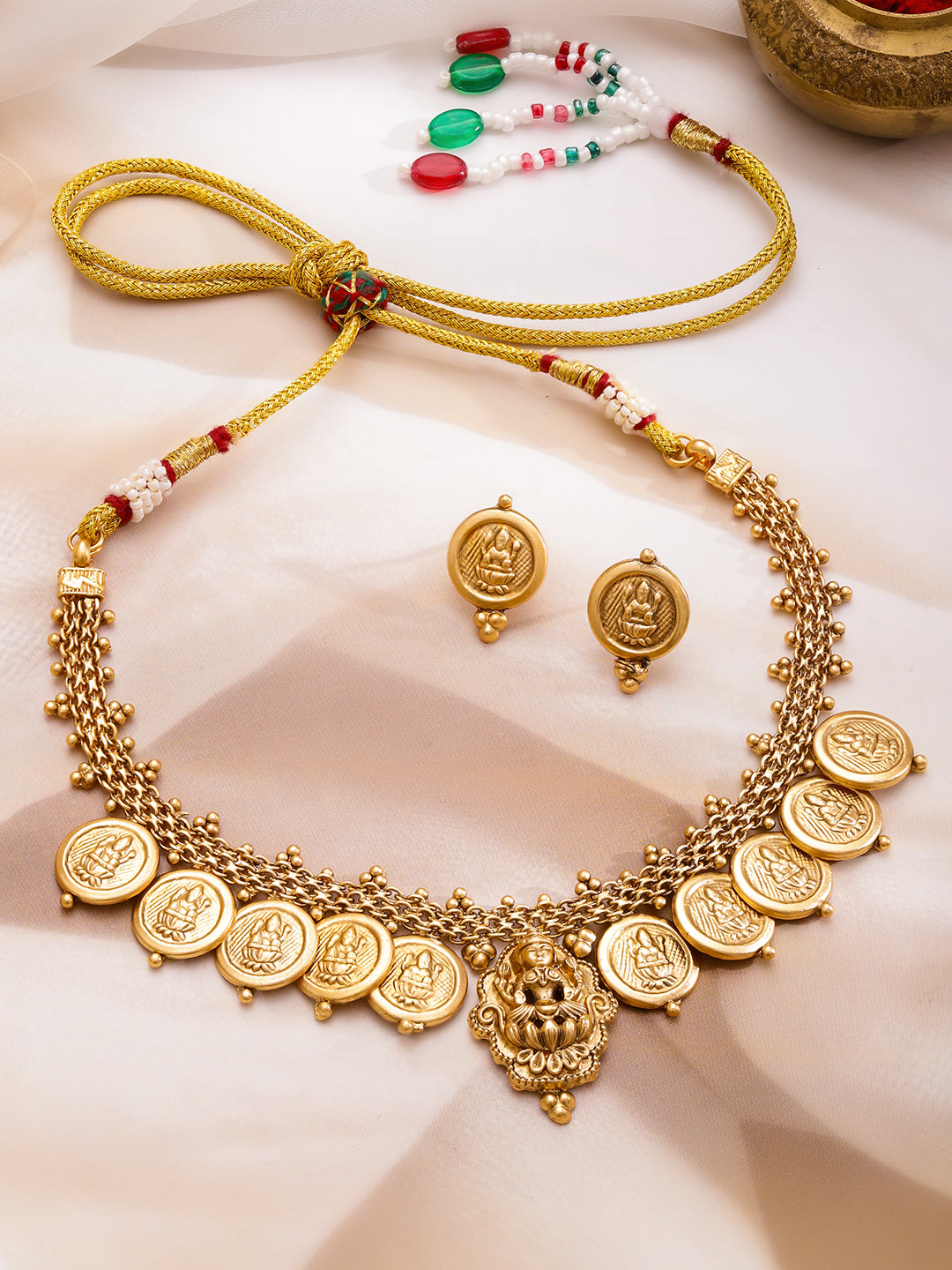 Lakshmi Grace Temple Coin Necklace Set フリーサイズ